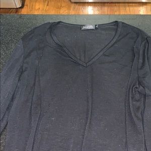 Simple long sleeve black top